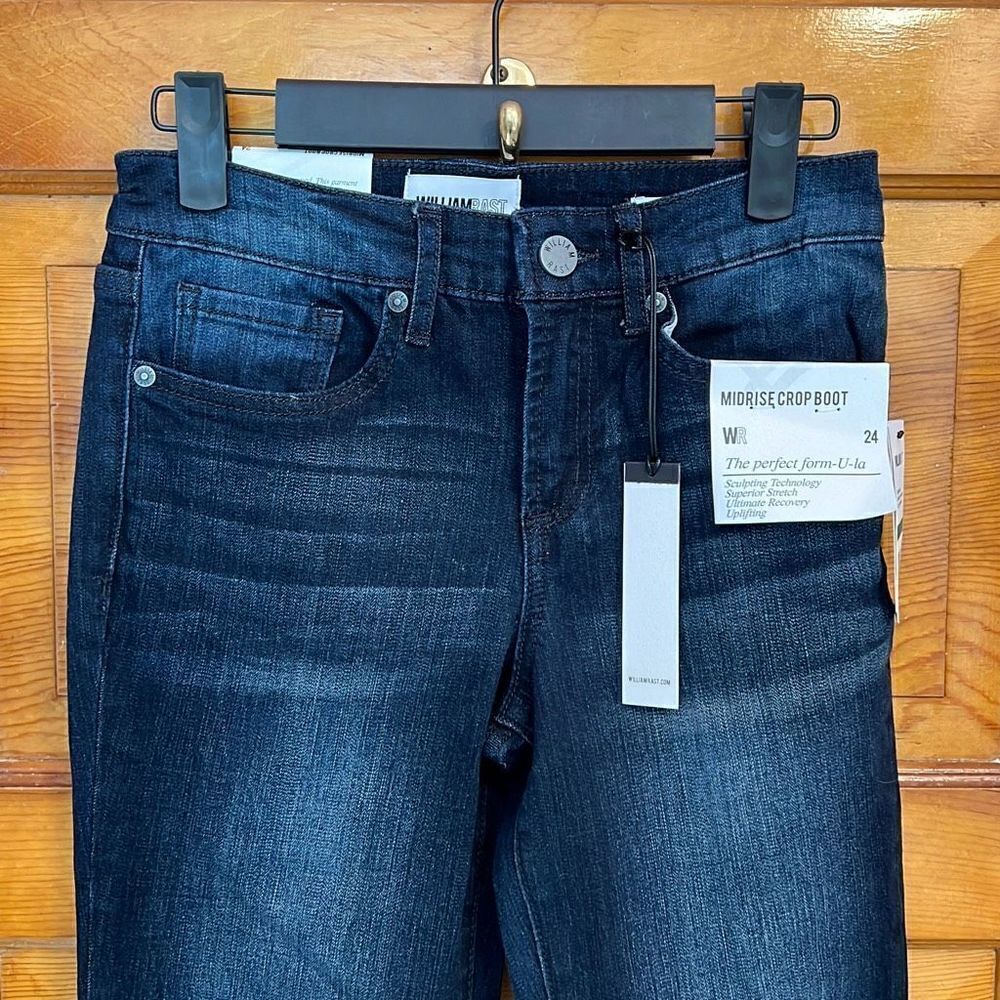 William Rast Midrise Crop Boot Cut Dark Wash Jeans Women’s 24 - Picture 2 of 9